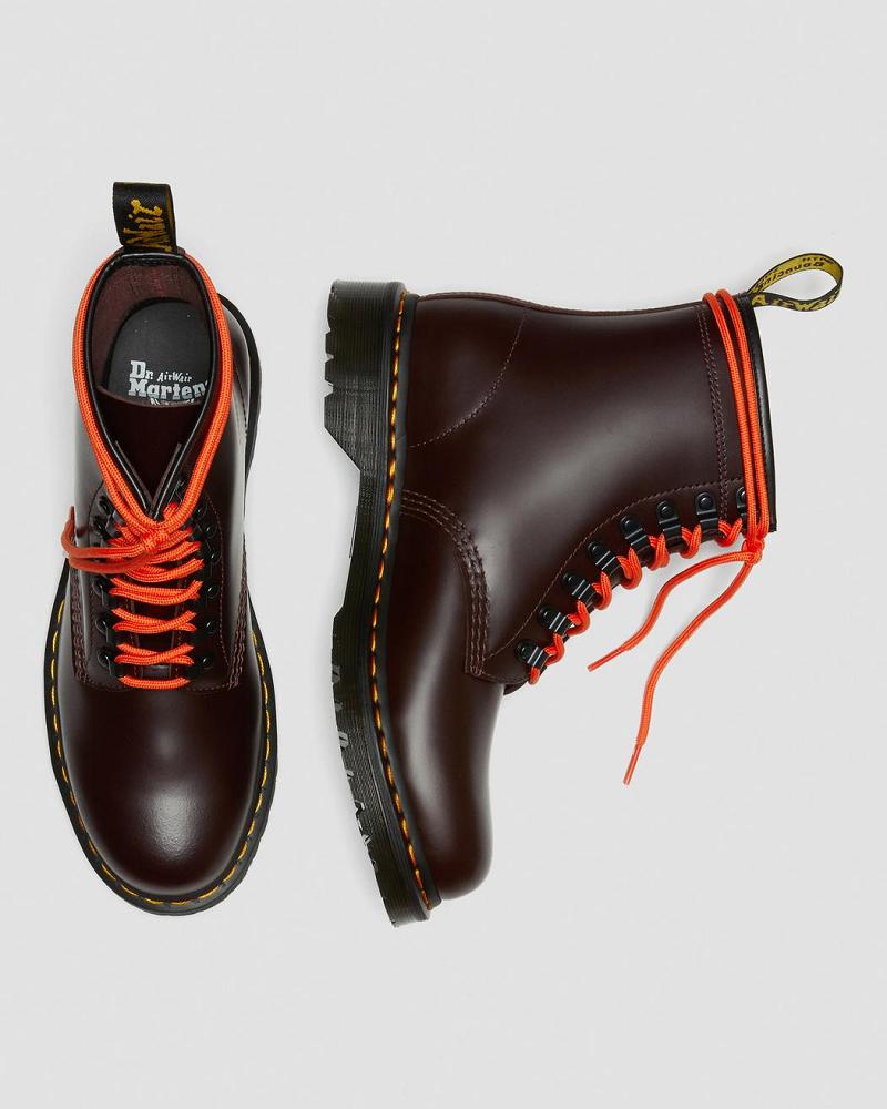 Dr Martens 1460 Ben Smooth Leren Veterlaarzen Heren Rood | NL 307KOR